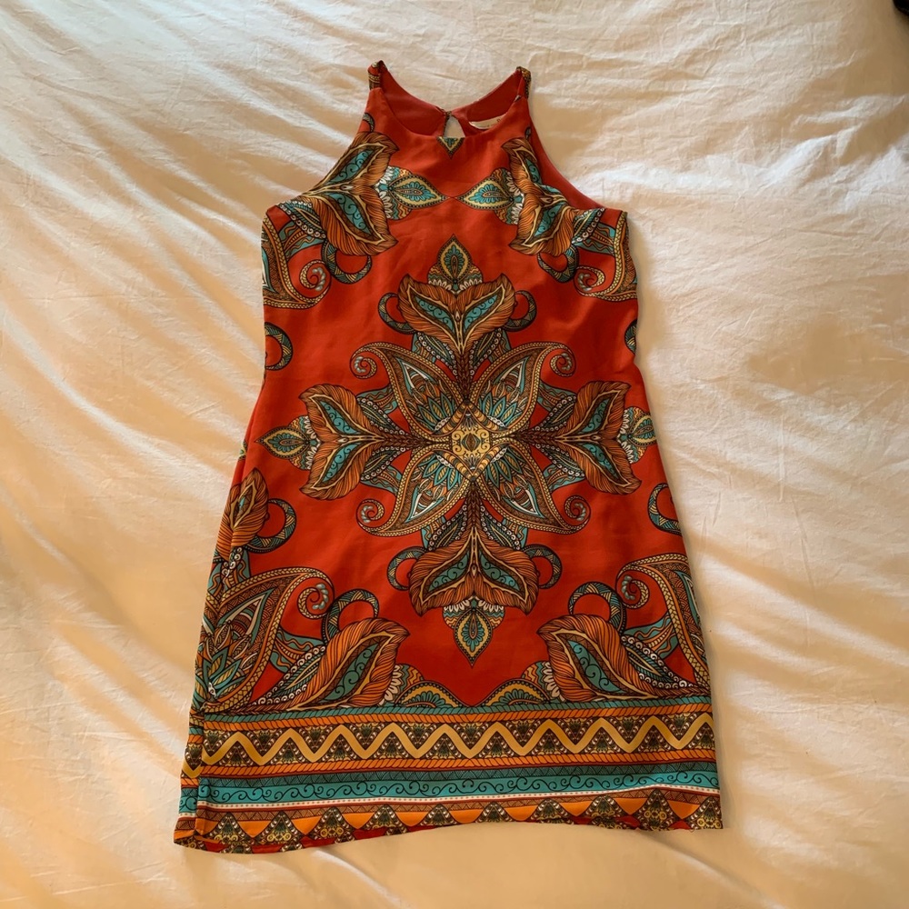 Rust orange dress floral